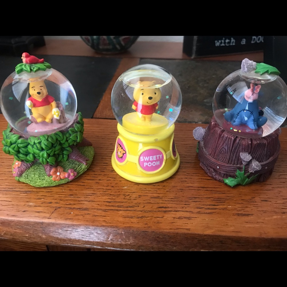 Three Disney Snow Globes